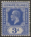 Leeward Islands 1925 KGV 3d Deep Ultramarine Mint SG68a