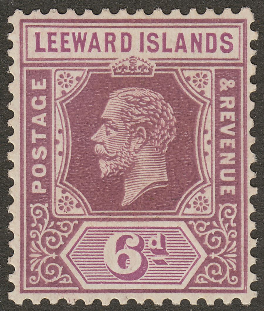 Leeward Islands 1931 KGV 6d Dull and Bright Purple Die I Mint SG86