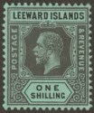 Click for more photos and details Leeward Islands 1913 KGV 1sh Grey and Black on Green Mint SG54