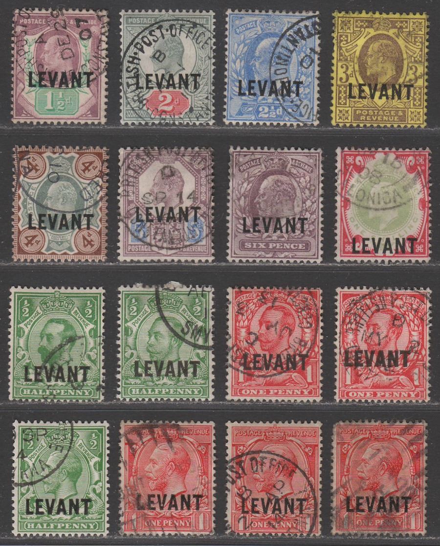 British Levant 1905-13 KEVII-KGV Overprint Selection Used