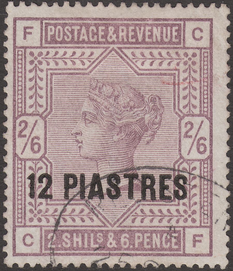 British Levant 1888 QV 12pi on 2sh6d Surcharge Lilac Used SG3a cat £26