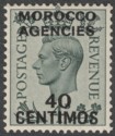 Morocco Agencies Spanish 1940 KGVI 40c on 4d Grey-Green Mint SG169