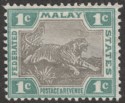 Federated Malay States 1901 Tiger 1c Grey and Green Mint SG15a