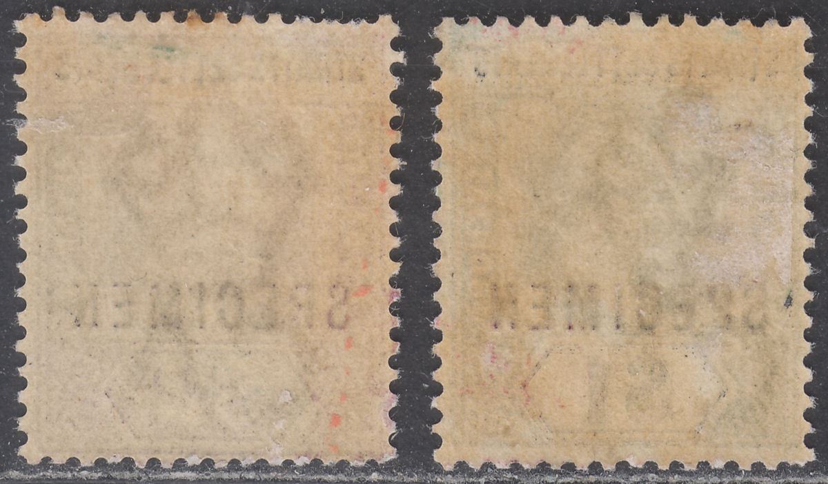 Malaya Straits Settlements 1902 KEVII SPECIMEN Overprint $1, $2 Mint SG119s-120s