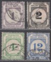 Federated Malay States 1924 Postage Due Part Set to 12c Used