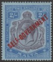 Click for more photos and details Malta 1922 KGV Self Government 2sh Purple and Blue on Blue wmk Script Mint SG120