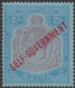 Click for more photos and details Malta 1922 KGV Self Government 2sh Purple + Blue on Blue wmk Script Unused SG120