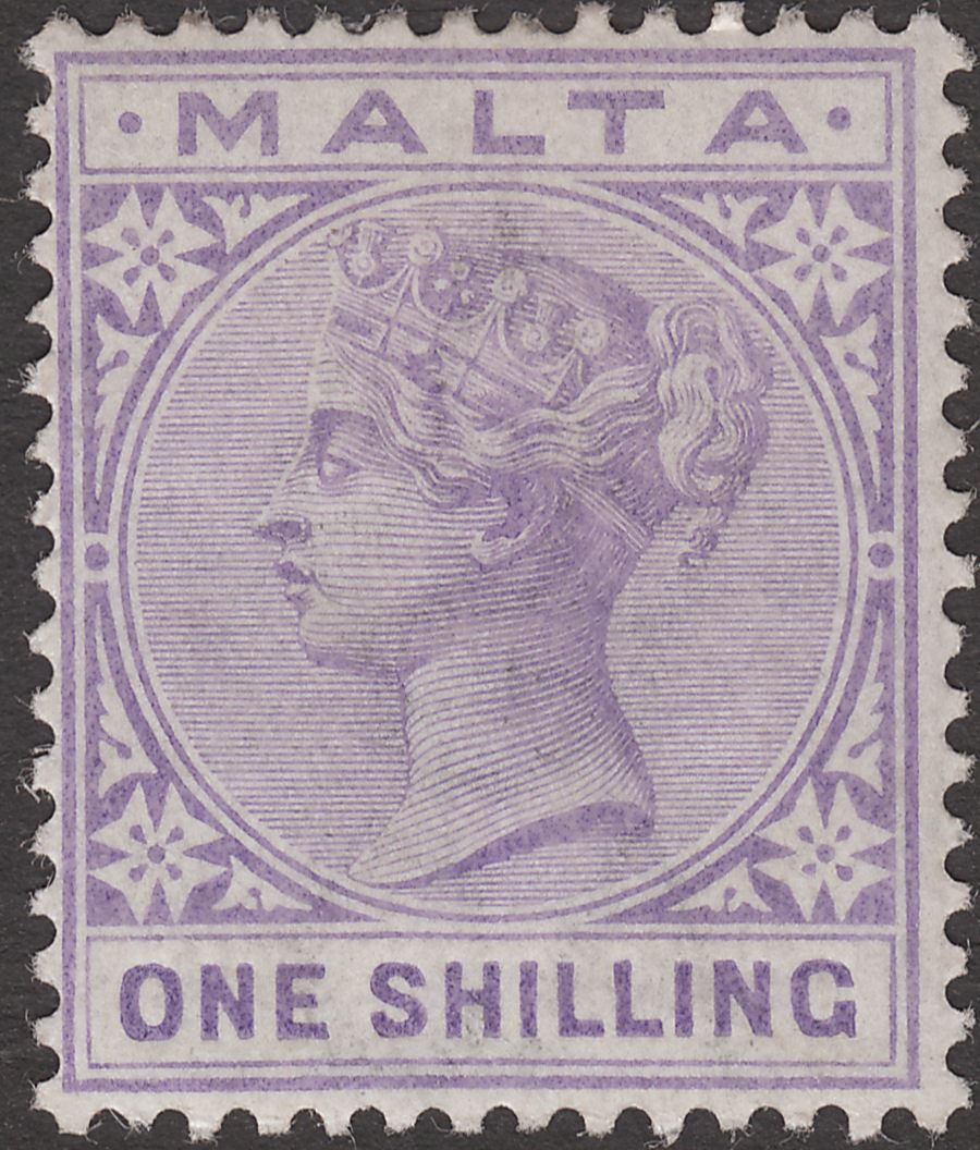 Malta 1885 Queen Victoria 1sh Violet Mint SG28 cat £50