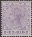 Click for more photos and details Malta 1885 Queen Victoria 1sh Violet Mint SG28 cat £50