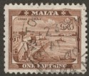Click for more photos and details Malta 1940 KGVI ¼d Brown Used with part TOWER RD BO / SLIEMA Postmark SG217