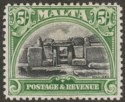 Click for more photos and details Malta 1930 KGV Postage and Revenue 5sh Black and Green Mint SG208