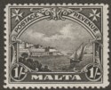 Click for more photos and details Malta 1930 KGV Postage and Revenue 1sh Black Mint SG203