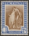 Click for more photos and details Malta 1922 KGV Figure 2sh Brown and Blue Mint SG135