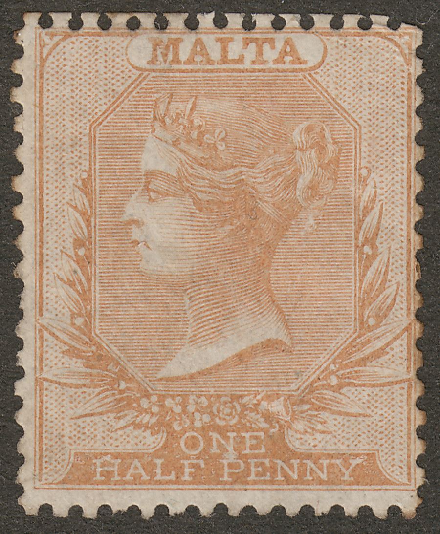 Malta 1863 QV unwmk ½d Buff perf 14 Unused SG3 cat £850 as Mint