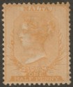 Click for more photos and details Malta 1882 Queen Victoria wmk CA ½d Orange-Yellow Mint SG18 cat £40 toned gum