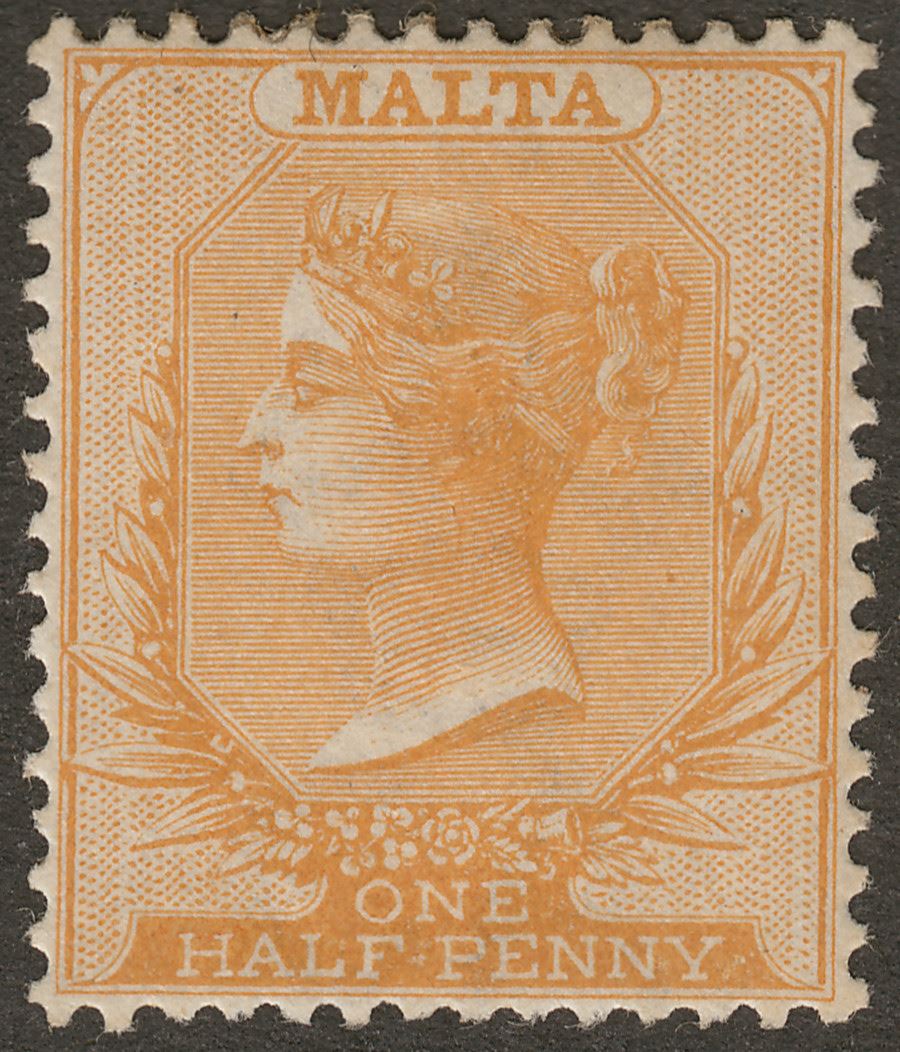 Malta 1882 Queen Victoria wmk CA ½d Red-Orange Mint SG19 cat £18