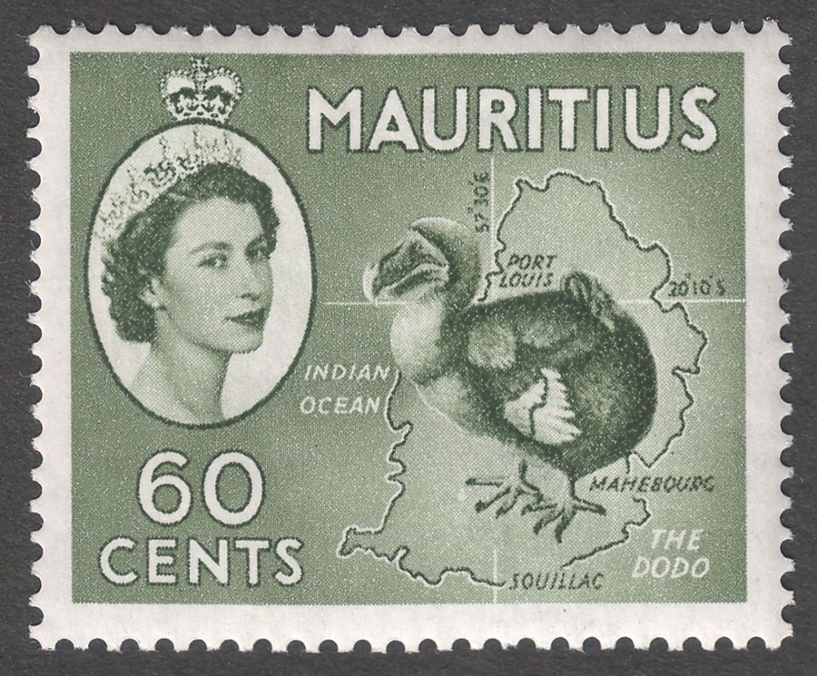 Mauritius 1958 Queen Elizabeth II 60c Dodo Mint SG302a