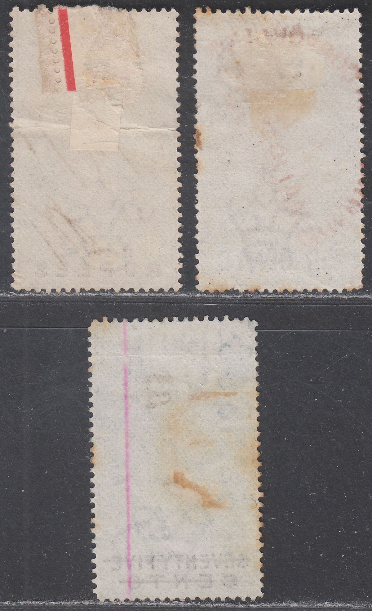 Mauritius 1878-85 QV Internal Revenue 50c, 5r, 25c on 75c Used BF20 BF46 BF61A