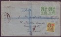 Montserrat 1925 KGV ½d Pair + 4d Used on Registered Cover to UK