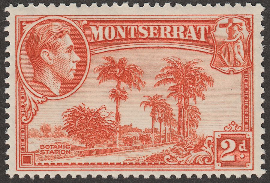Montserrat 1938 KGVI 2d Orange perf 13 Mint SG104