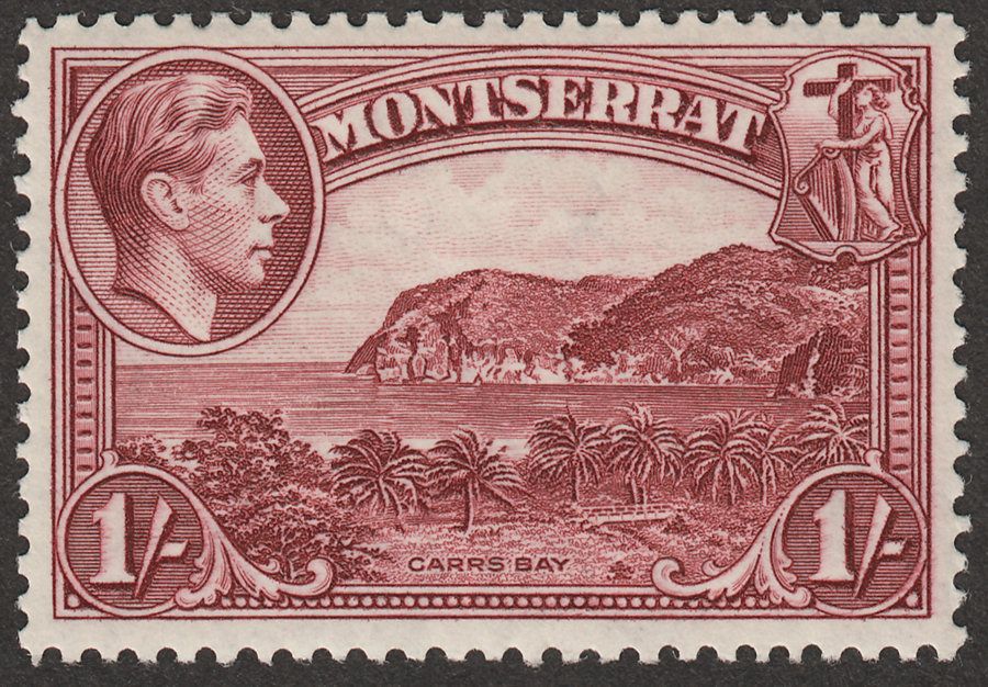 Montserrat 1938 KGVI 1sh Lake perf 13 Mint SG108