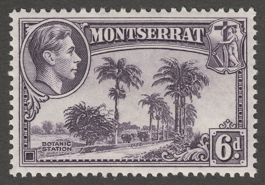 Montserrat 1938 KGVI 6d Violet perf 13 Mint SG107