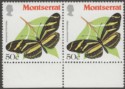 Montserrat 1981 QEII Butterflies 50c wmk upright Pair Mint SG486w