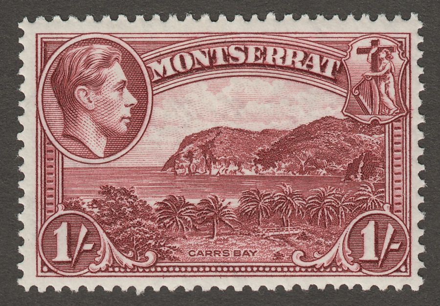 Montserrat 1938 KGVI 1sh Lake perf 13 Mint SG108