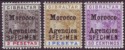 Click for more photos and details Morocco Agencies 1899 QV 50c, 1p, 2p SPECIMEN overprints SG14s - SG16s
