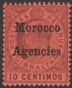 Morocco Agencies 1905 KEVII 10c Dull Purple on Red Ordinary Mint SG25