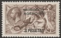 Click for more photos and details Morocco Agencies Spanish 1926 KGV Seahorse 3p on 2sh6d Ch-Brown Brad Mint SG142