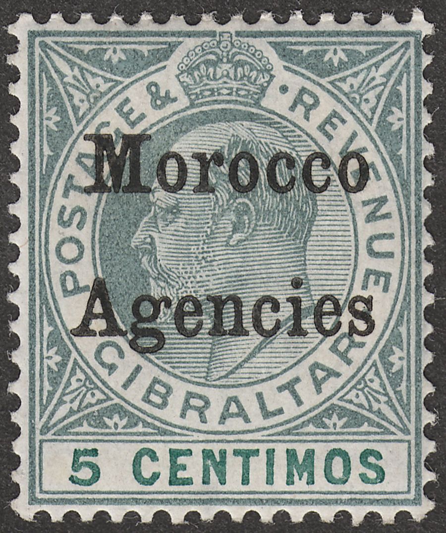Morocco Agencies 1905 KEVII 5c Grey-Green and Green Ordinary Mint SG24