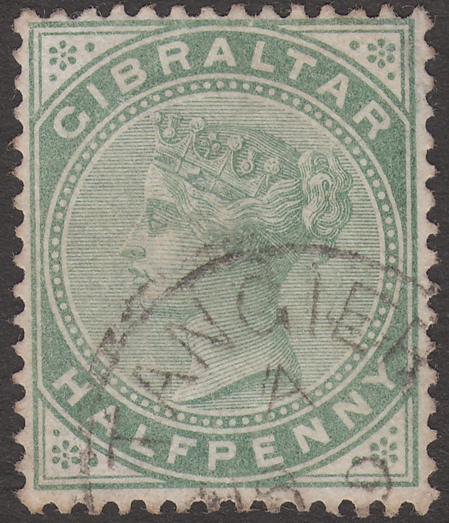 Gibraltar used Morocco 1886 QV ½d Green Used TANGIER postmark SG Z127 cat £22