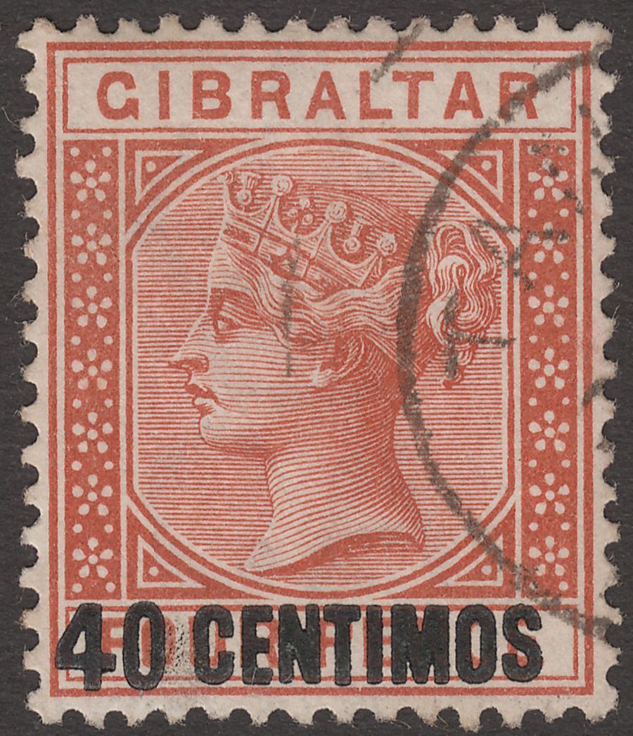 Gibraltar used Morocco 1889 QV 40c Surch on 4d Used w TANGIER postmark cat £170