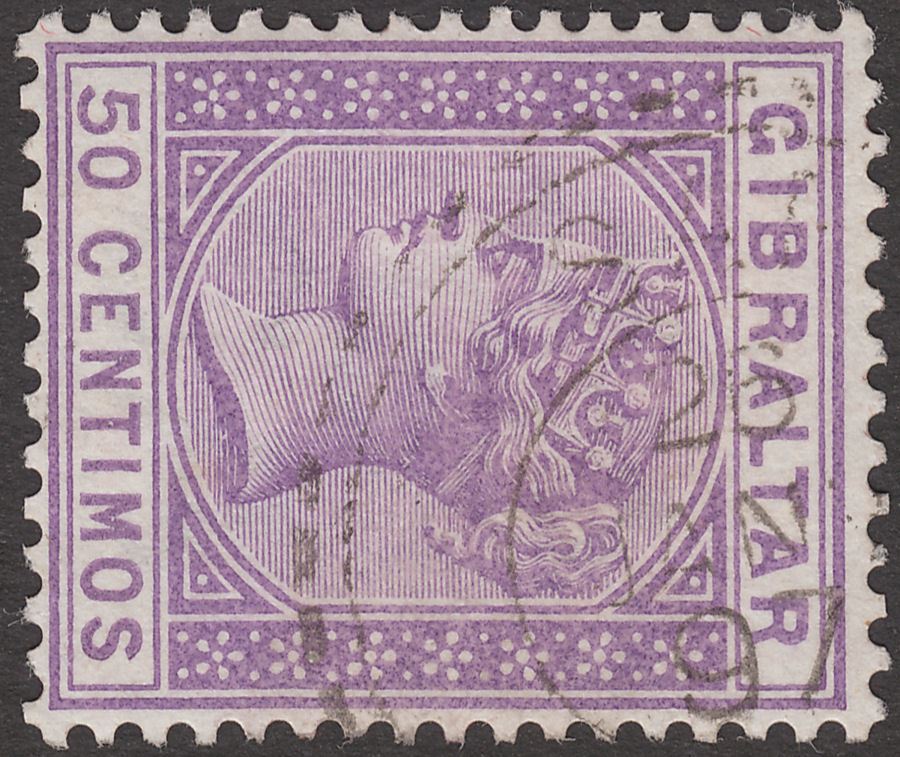 Gibraltar used Morocco 1889 QV 50c Used w SAFFI postmark SG Z117* cat £100
