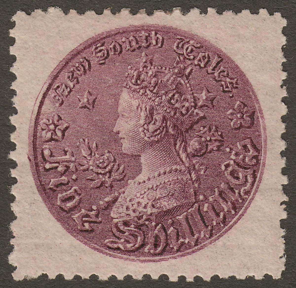 New South Wales 1897 QV Coin 5sh Reddish Purple perf 11 Mint SG297c cat £48