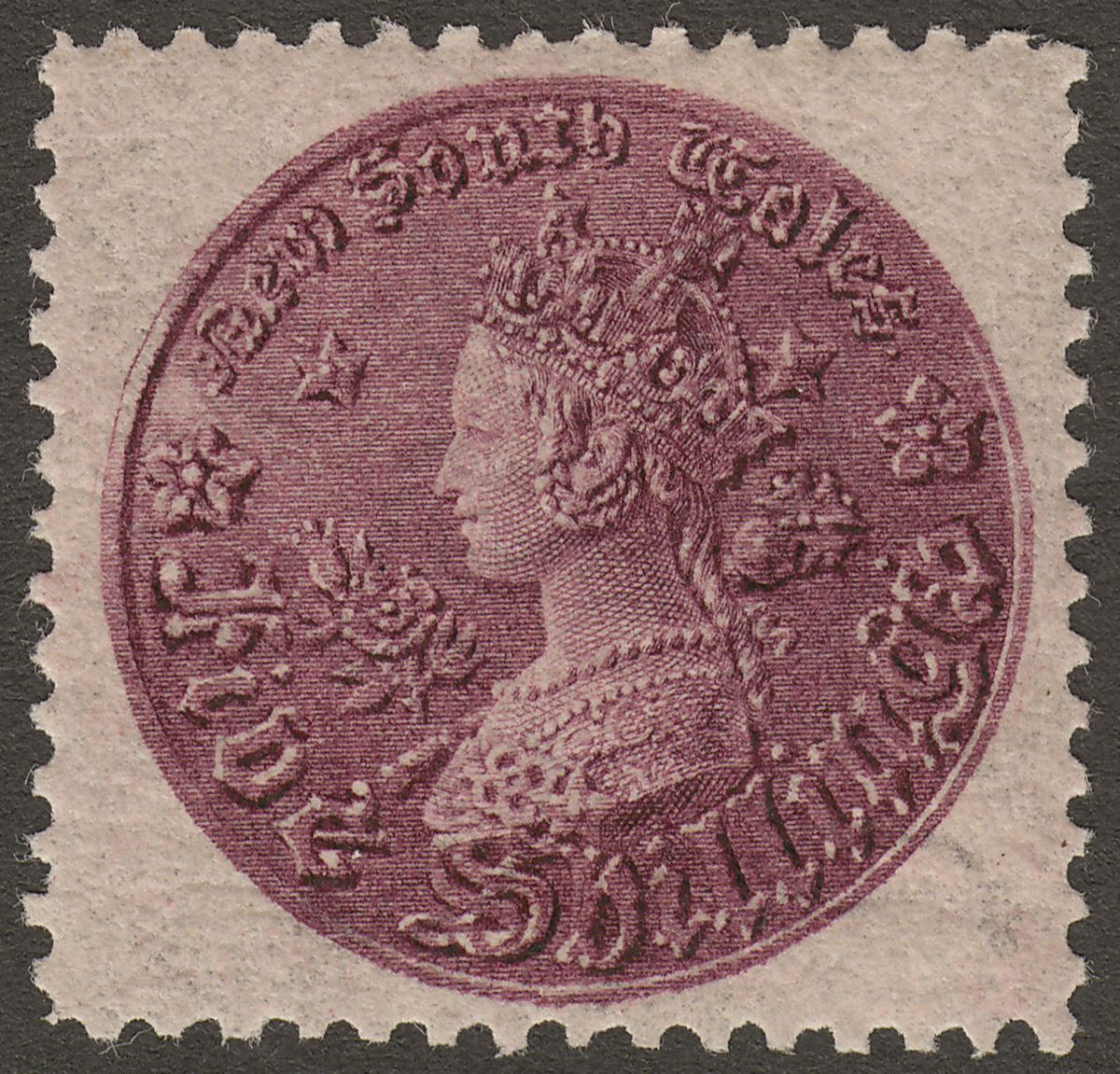 New South Wales 1897 QV Coin 5sh Reddish Purple perf 11x12 Mint SG297e cat £50
