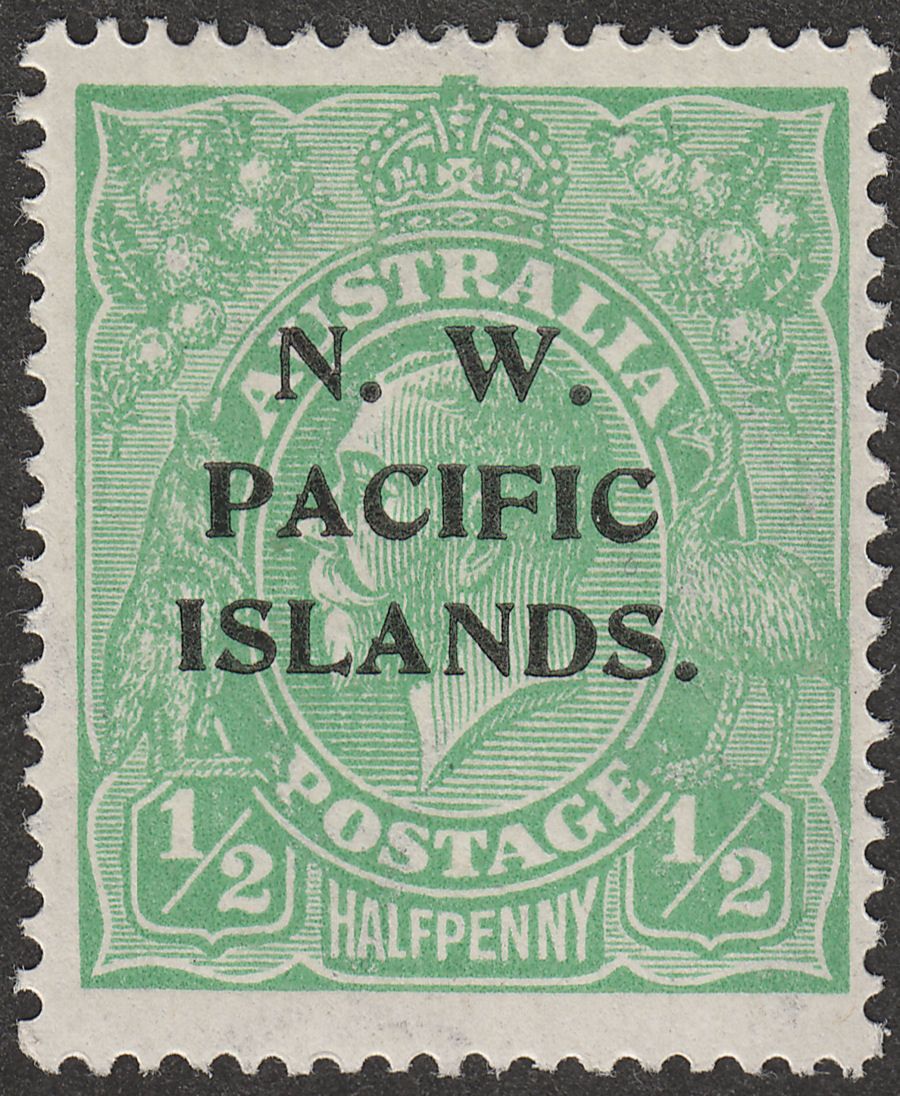 New Guinea 1919 KGV Head ½d Green wmk Multi Inverted Mint SG119w