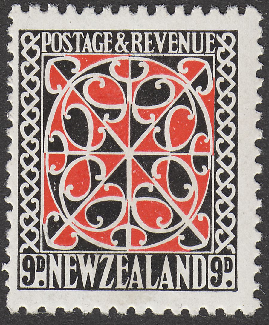 New Zealand 1941 KGVI Maori Panel 9d Scarlet and Black wmk Single Mint SG630