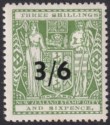 New Zealand 1942 KGVI Postal Fiscal 3sh6d Opt Green T1 wmk Multi Up Mint SG F212