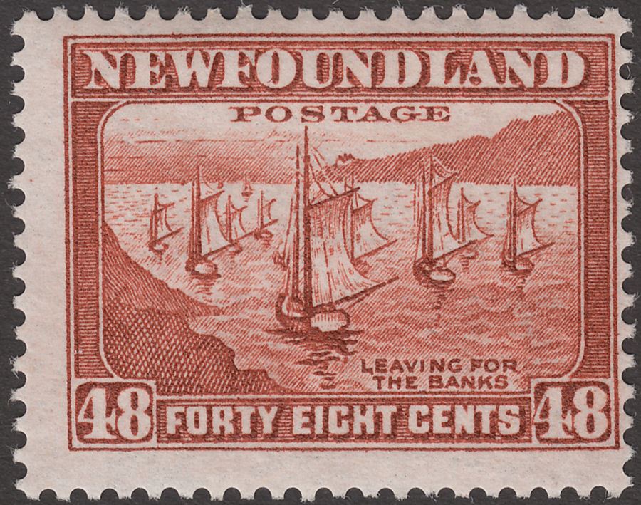 Newfoundland 1938 KGVI 48c Red-Brown Mint SG228c cat £13