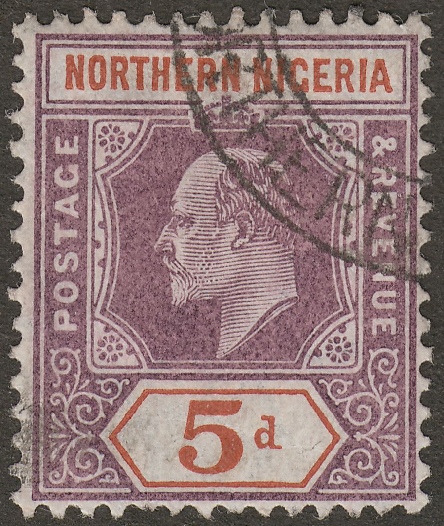 Northern Nigeria 1905 KEVII 5d Purple and Chestnut on Ordinary Paper Used SG24