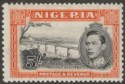 Nigeria 1938 KGVI 5sh Black and Orange perf 13x11½ Mint SG59