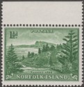 Click for more photos and details Norfolk Island 1956 KGVI Ball Bay 1½d Emerald-Green on White Paper Mint SG3a