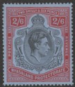 Click for more photos and details Nyasaland 1938 KGVI 2sh6d Black and Red Mint SG140