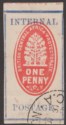 Click for more photos and details British Central Africa 1898 QV 1d Cheque Stamp Imperf Used SG55b cat £140