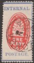 Click for more photos and details British Central Africa 1898 QV 1d Cheque Stamp perf 12 Used SG57a Mis Perforated