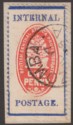Click for more photos and details British Central Africa 1898 QV 1d Cheque Stamp perf 12 Used Piece SG57a cat £45