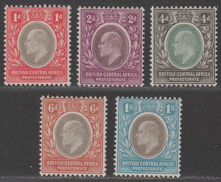 British Central Africa 1903-04 KEVII Set to 1sh Mint SG59-62b