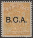 British Central Africa 1891 QV BCA Opt on BSAC 5sh Orange-Yellow Mint SG12